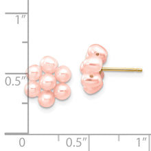 Load image into Gallery viewer, 14k 3-4mm Pink Egg Freshwater Cultured Pearl Flower Earrings
