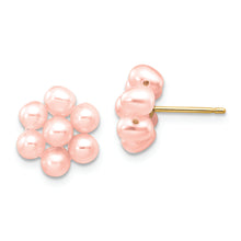 Load image into Gallery viewer, 14k 3-4mm Pink Egg Freshwater Cultured Pearl Flower Earrings
