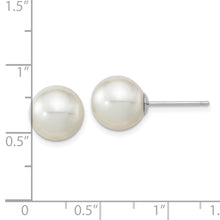 Load image into Gallery viewer, 14K White Gold 10-11mm Round White Saltwater South Sea Pearl Earrings
