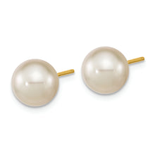 Load image into Gallery viewer, 14K 8-9mm Round White Saltwater Cultured South Sea Pearl Earrings
