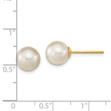Load image into Gallery viewer, 14K 8-9mm Round White Saltwater Cultured South Sea Pearl Earrings
