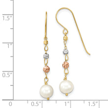 Load image into Gallery viewer, 14K Two Tone D/C Freshwater Cultured Pearls Dangle Earrings
