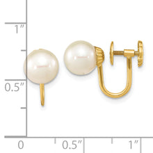 Load image into Gallery viewer, 14K 7-8mm Round White FWC Pearl Non-pierced Earrings
