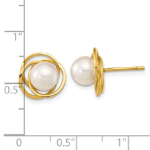 Load image into Gallery viewer, 14K 6-7mm Round White Saltwater Akoya Pearl Cultured Post Earrings
