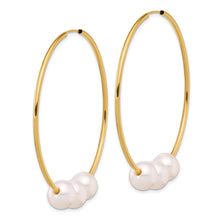 Load image into Gallery viewer, 14K 8-9mm White Round Freshwater Cultured Pearl Infinity Hoop Earrings
