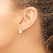 Load image into Gallery viewer, 14kw 8-9mm White Rice Freshwater Cultured Pearl Post Dangle Earrings
