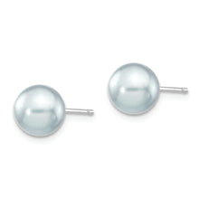 Load image into Gallery viewer, 14K White Gold 7-8mm Round Grey Saltwater Akoya Cultured Pearl Earrings
