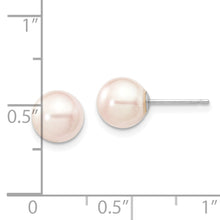 Load image into Gallery viewer, 14K White Gold 7-8mm Round White Saltwater Akoya Cultured Pearl Earrings
