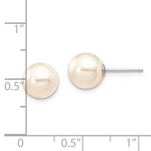 Load image into Gallery viewer, 14K White Gold 8-9mm Round White Saltwater Akoya Cultured Pearl Earrings
