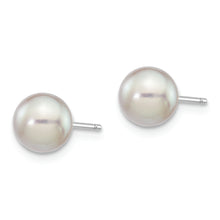 Load image into Gallery viewer, 14K White Gold 6-7mm Round Grey Saltwater Akoya Cultured Pearl Earrings
