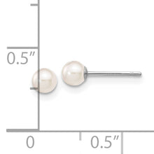 Load image into Gallery viewer, 14K White Gold 3-4mm Round White Saltwater Akoya Cultured Pearl Earrings
