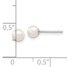 Load image into Gallery viewer, 14K White Gold 4-5mm Round White Saltwater Akoya Cultured Pearl Earrings
