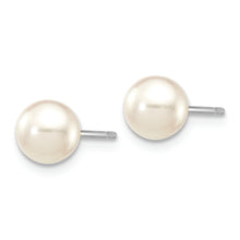 Load image into Gallery viewer, 14K White Gold 5-6mm Round White Saltwater Akoya Cultured Pearl Earrings
