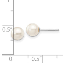 Load image into Gallery viewer, 14K White Gold 5-6mm Round White Saltwater Akoya Cultured Pearl Earrings

