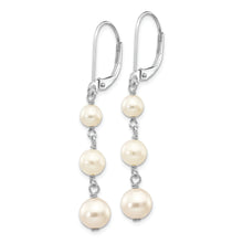Load image into Gallery viewer, 14KW 4-6mm Semi Round White Freshwater Cultured Pearl Dangle Earrings
