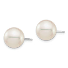 Load image into Gallery viewer, 14K White Gold 9-10mm Round White Saltwater Akoya Cultured Pearl Earrings
