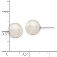 Load image into Gallery viewer, 14K White Gold 9-10mm Round White Saltwater Akoya Cultured Pearl Earrings
