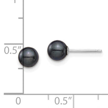 Load image into Gallery viewer, 14K White Gold 5-6mm Round Black Saltwater Akoya Cultured Earrings
