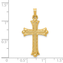 Load image into Gallery viewer, 14k Hollow Fleur De Lis Cross Pendant
