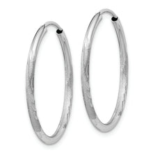 Load image into Gallery viewer, 14k White Gold 1.5mm Diamond-cut Endless Hoop Earrings

