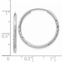 Load image into Gallery viewer, 14k White Gold 1.5mm Diamond-cut Endless Hoop Earrings
