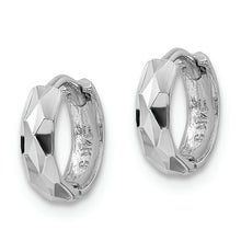 Load image into Gallery viewer, 14k White Gold D/C Hinged Hoop Earrings
