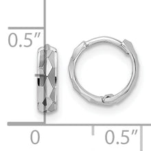 Load image into Gallery viewer, 14k White Gold D/C Hinged Hoop Earrings
