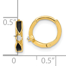 Load image into Gallery viewer, 14K Polished Black Onyx Hoop Earrings
