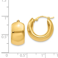Load image into Gallery viewer, 14k Wide Puffed Hoop Earrings
