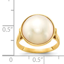 Load image into Gallery viewer, 14k 13-14mm White Akoya Mabe Saltwater Cultured Pearl Ring
