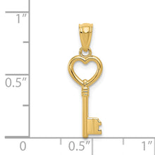 Load image into Gallery viewer, 14K Polished 3D Heart Key Charm
