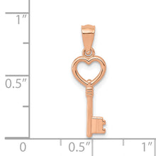 Load image into Gallery viewer, 14K Rose Gold 3D Polished Heart Key Charm
