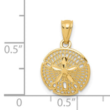 Load image into Gallery viewer, 14k Gold Polished Filigree Sand Dollar Pendant
