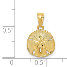 Load image into Gallery viewer, 14K Gold Polished and Textured Sand Dollar Pendant
