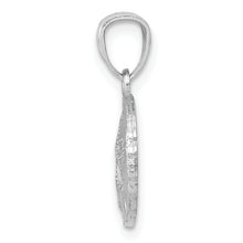 Load image into Gallery viewer, 14K White Gold Polished and Textured Sand Dollar Pendant
