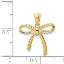 Load image into Gallery viewer, 14k Gold Polished Small Ribbon Bow Pendant
