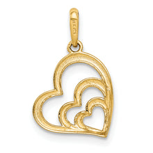 Load image into Gallery viewer, 14K w/Rose and White Rhodium Polished 3 Hearts Pendant
