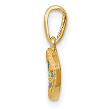 Load image into Gallery viewer, 14K Blue CZ Eye Pendant
