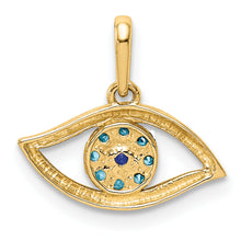 Load image into Gallery viewer, 14K Blue CZ Eye Pendant
