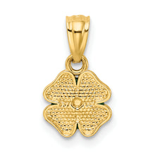 Load image into Gallery viewer, 14k Green Enameled Four Leaf Clover Pendant
