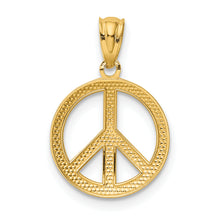 Load image into Gallery viewer, 14k Polished Peace Sign Circle Pendant
