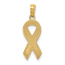 Load image into Gallery viewer, 14k Pink Enameled Awareness Ribbon Pendant
