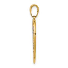 Load image into Gallery viewer, 14k Enameled Hummingbird w/Flowers Heart Pendant
