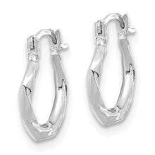 Load image into Gallery viewer, 14K White Gold Polished Twist Hoop Earrings
