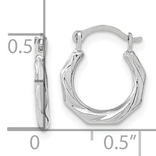 Load image into Gallery viewer, 14K White Gold Polished Twist Hoop Earrings
