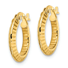 Load image into Gallery viewer, 14k Polished and Diamond-cut Hoop Earrings
