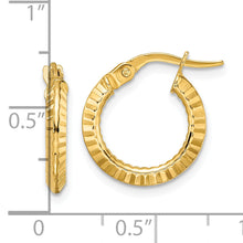 Load image into Gallery viewer, 14k Polished and Diamond-cut Hoop Earrings
