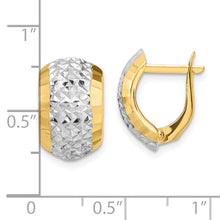 Load image into Gallery viewer, 14k w/ White Rhodium Diamond-cut Hinged Earrings
