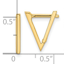 Load image into Gallery viewer, 14K Polished Triangle Hoop Earrings
