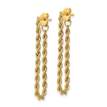 Load image into Gallery viewer, 14k Polished Rope Dangle Earrings
